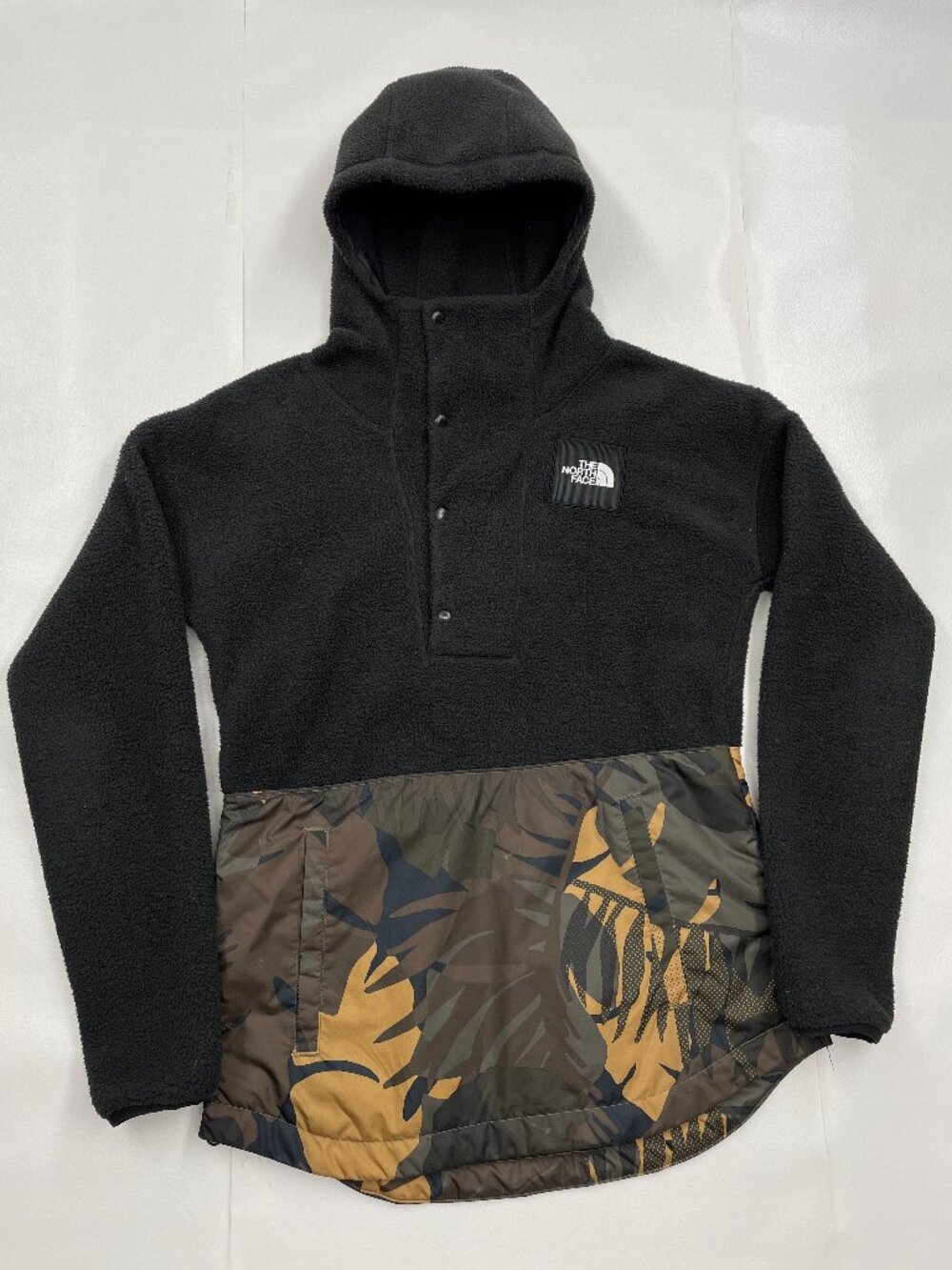 The North Face Riit Style Fleece Hoodie Black Tropical Camo Pullover Women's XS